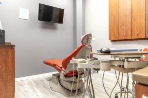 A treatment room at Dental Town Oakbrook Terrace